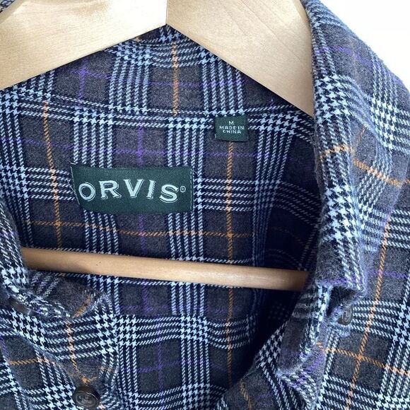 Men's Orvis Long Sleeved plaid Flannel‎ Button down Shirt large - Picture 3 of 7